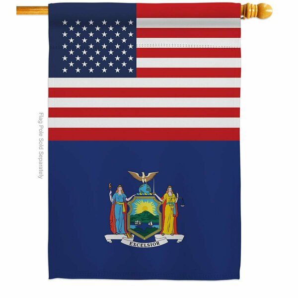 Guarderia 28 x 40 in. USA New York American State Vertical House Flag with Double-Sided Banner Garden GU3904703